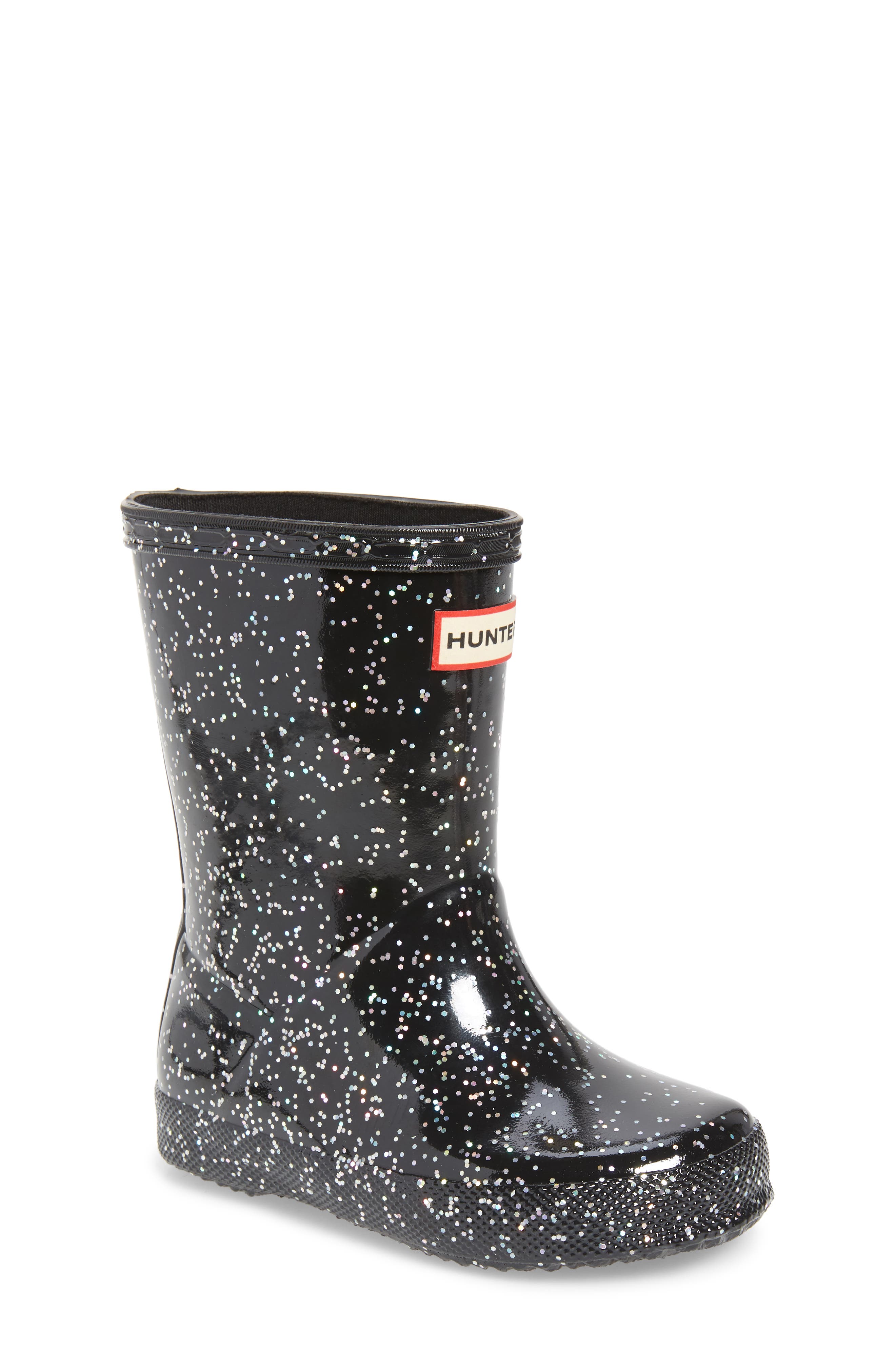 Hunter First Classic Giant Glitter Waterproof Rain Boot, Main, color, 