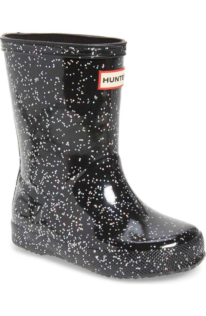 Hunter First Classic Giant Glitter Waterproof Rain Boot, Main, color,