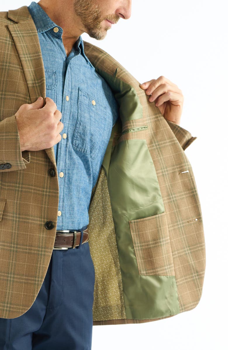 SAVILE ROW CO Windowpane Sport Coat, Alternate, color, Brown