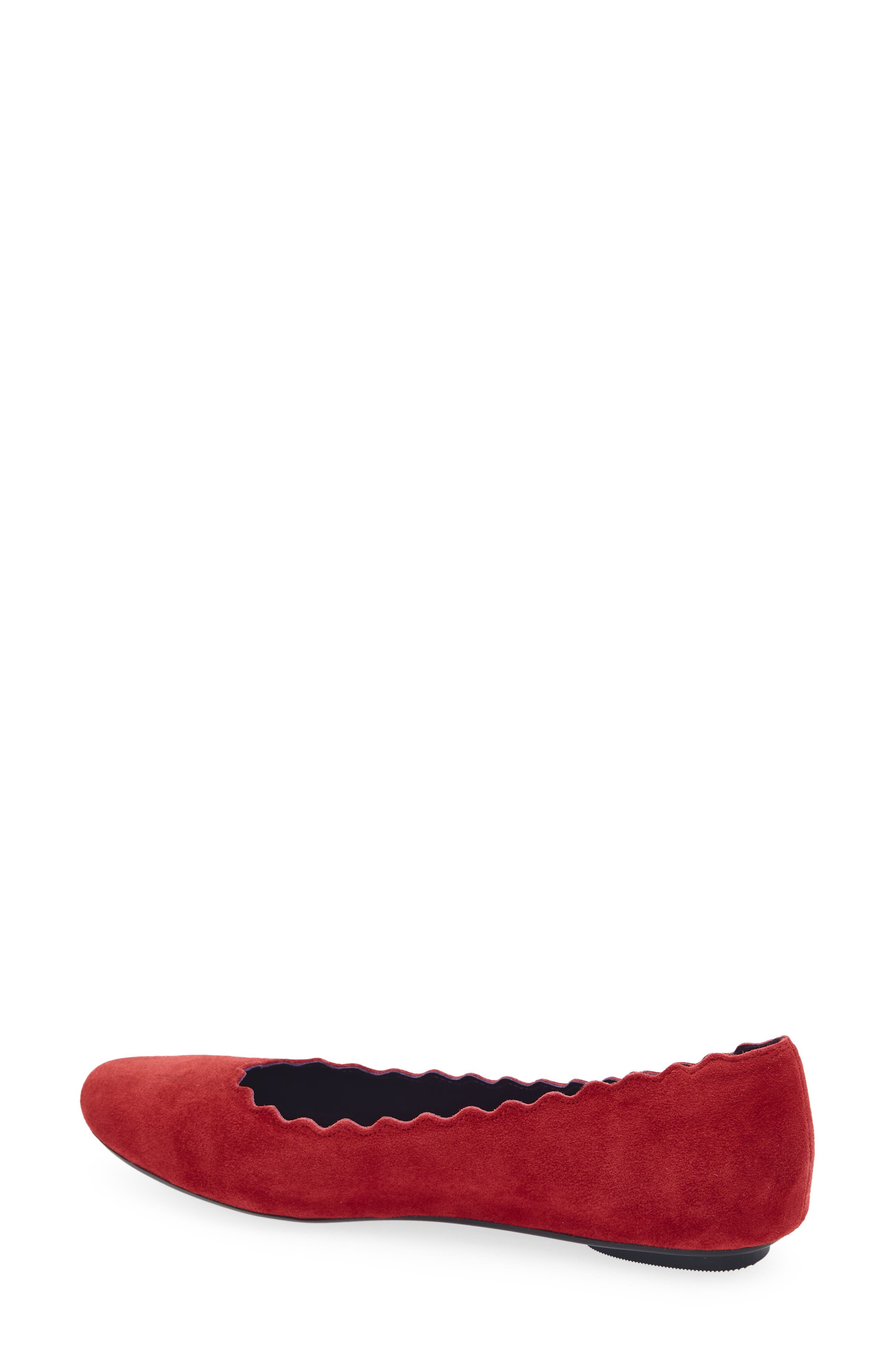Baird Scalloped Flat, Alternate, color, RED