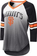 G-III 4HER BY CARL BANKS Women's G-III 4Her by Carl Banks White/Black San Francisco Giants Lead-Off Raglan 3/4-Sleeve V-Neck T-Shirt