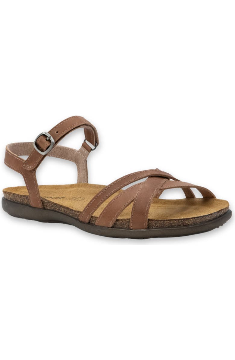 Naot Patricia Sandal, Main, color, Latte Brown Leather