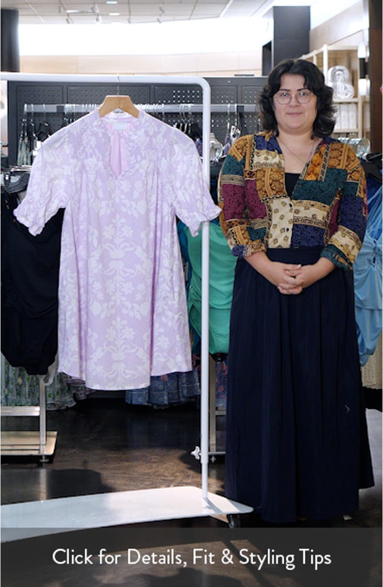 Emme Floral Print Cotton Shift Dress, sales video thumbnail