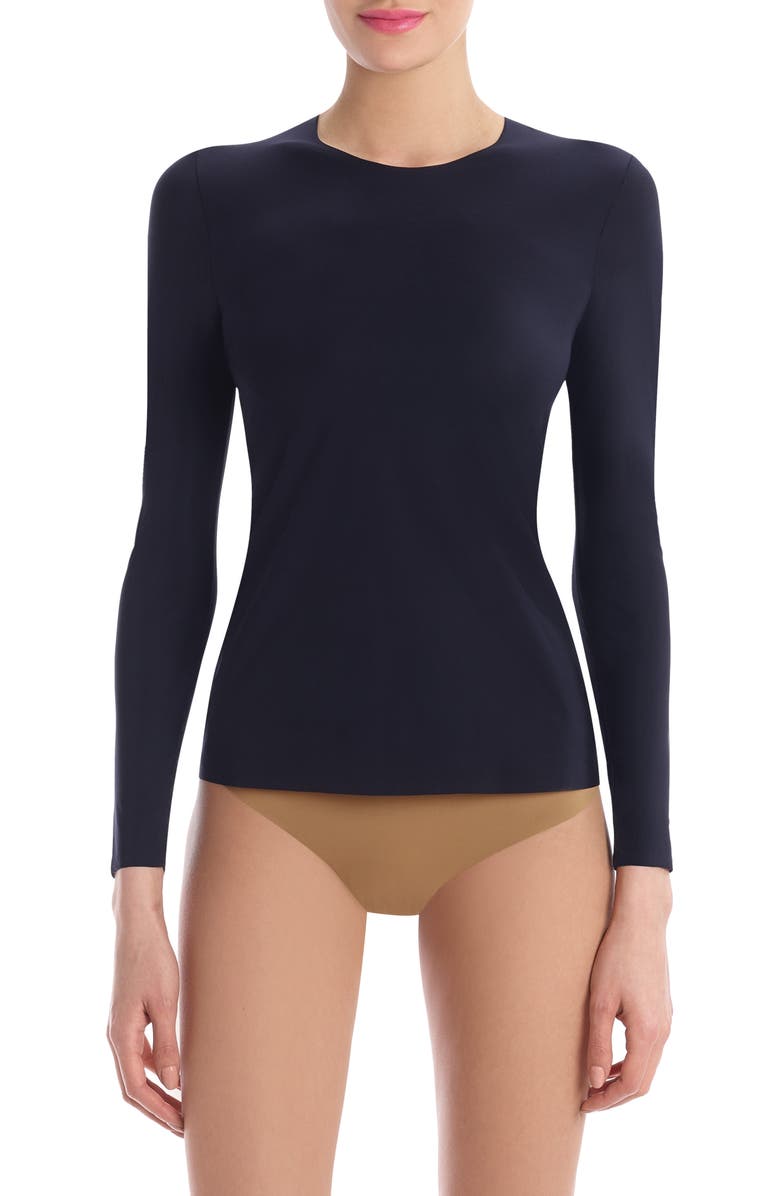 Commando Whisper Long Sleeve Tee, Main, color, Black