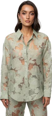 JLUXLABEL Organza Floral Blouse