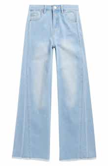 Tractr Kids' Paneled Wide Leg Jeans