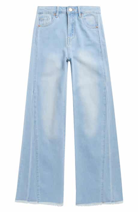 Tractr Kids' Paneled Wide Leg Jeans