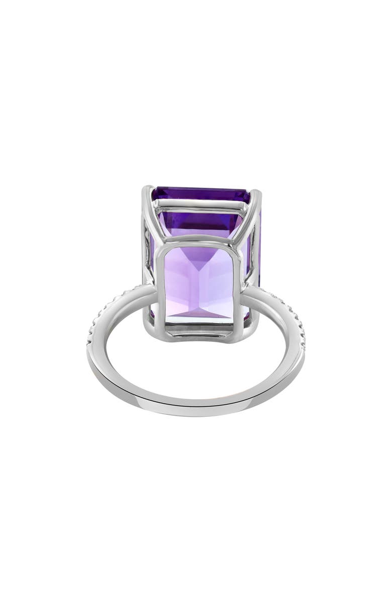 EFFY Sterling Silver Emerald Cut Amethyst & White Sapphire Ring, Alternate, color, 400