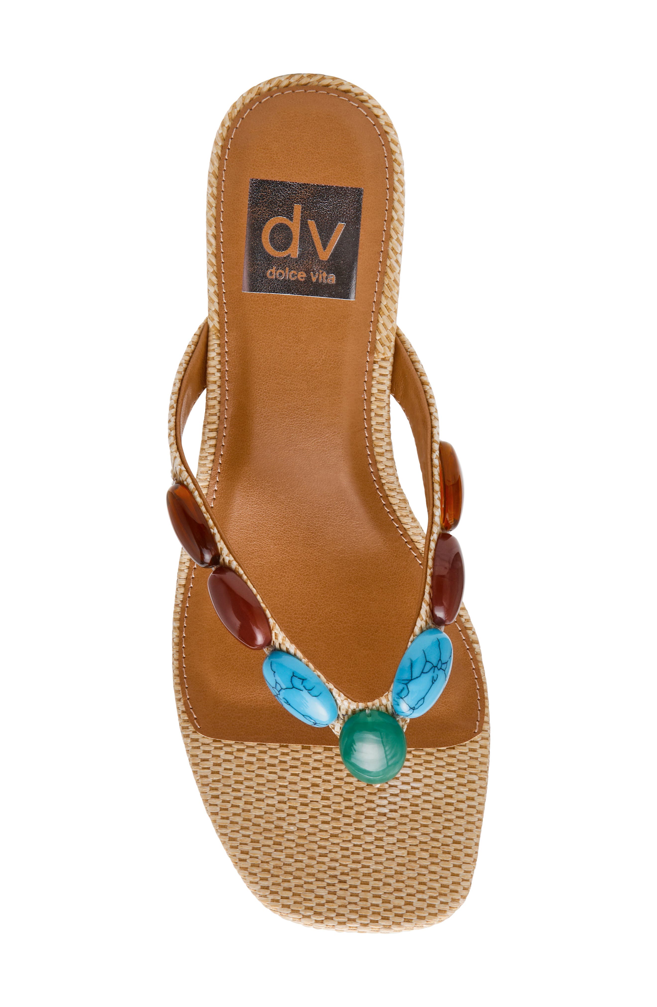 Bowi Embellished Sandal, Alternate, color, RAFFIA