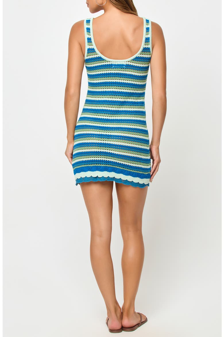 Seas the Day Crochet Minidress Cover-Up, Alternate, color, TROPICOAST STRIPE