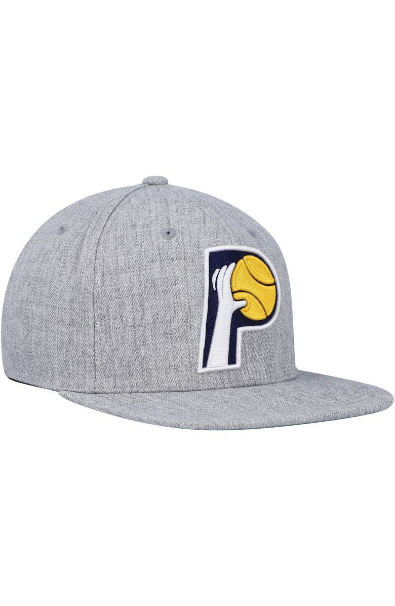 Mitchell & Ness Men's Mitchell & Ness Heather Gray Indiana Pacers Hardwood Classics 2.0 Snapback Hat, Alternate, color, 