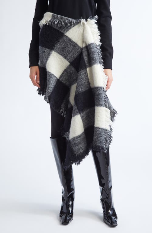 Proenza Schouler Kai Asymmetric Glen Plaid Brushed Alpaca Blend Skirt In Multi