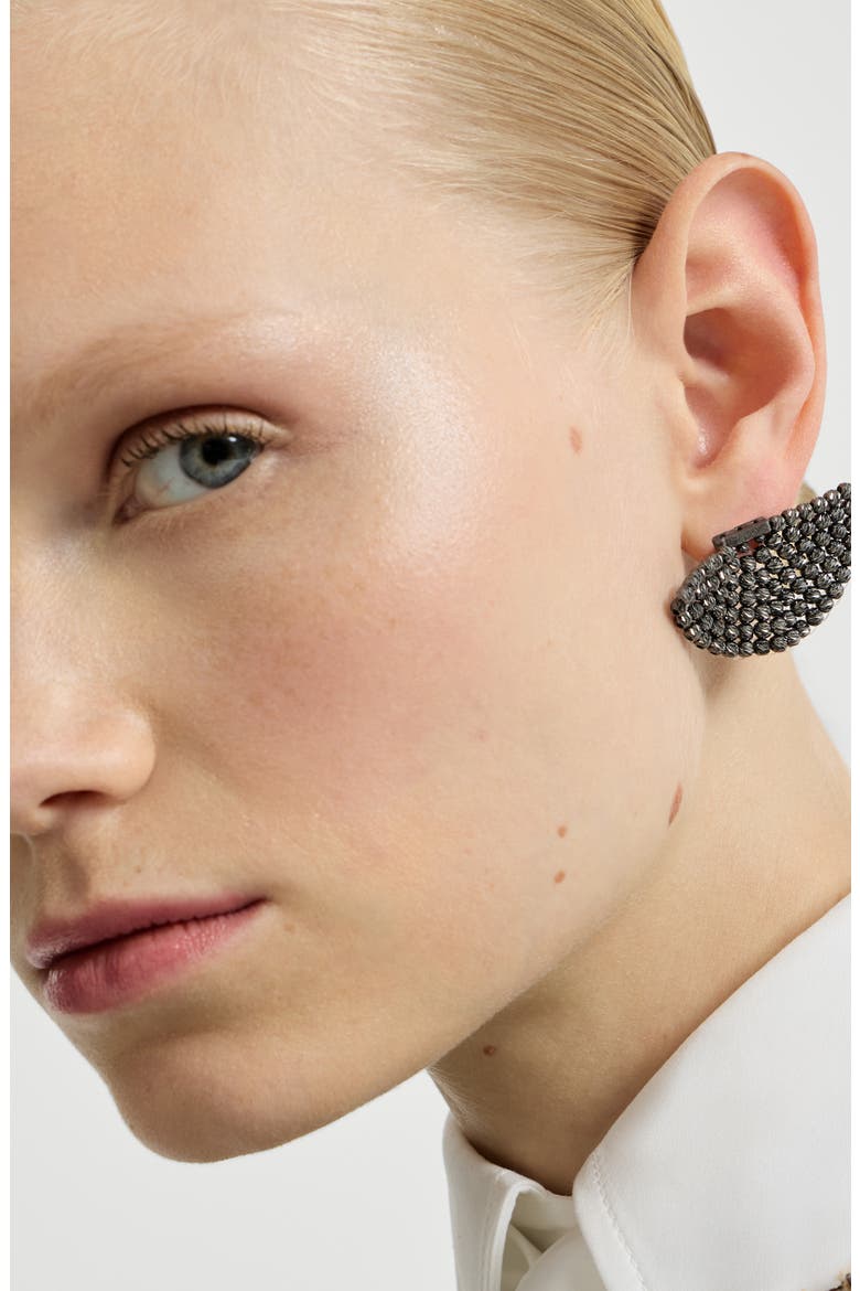 Sterling silver earrings, Alternate, color, Black
