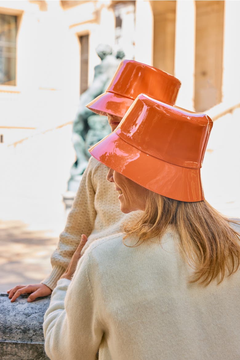 Smile Bucket Rain  Hat, Alternate, color, Orange