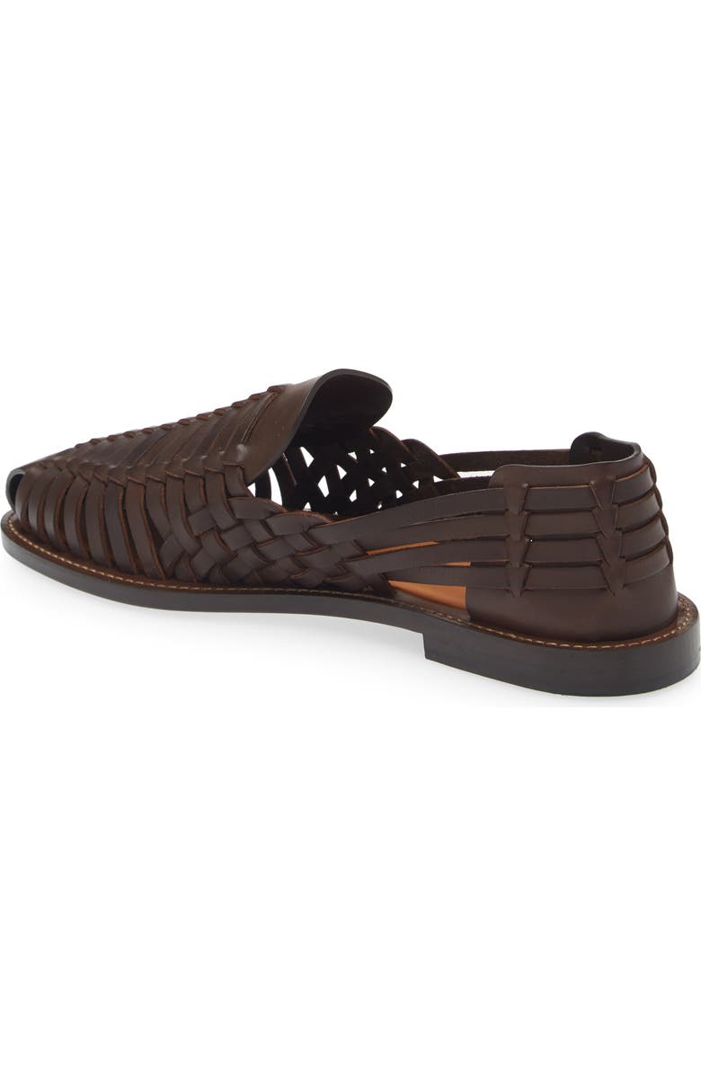 Brunello Cucinelli Woven Leather Sandal, Alternate, color, C8894 Dark Brown