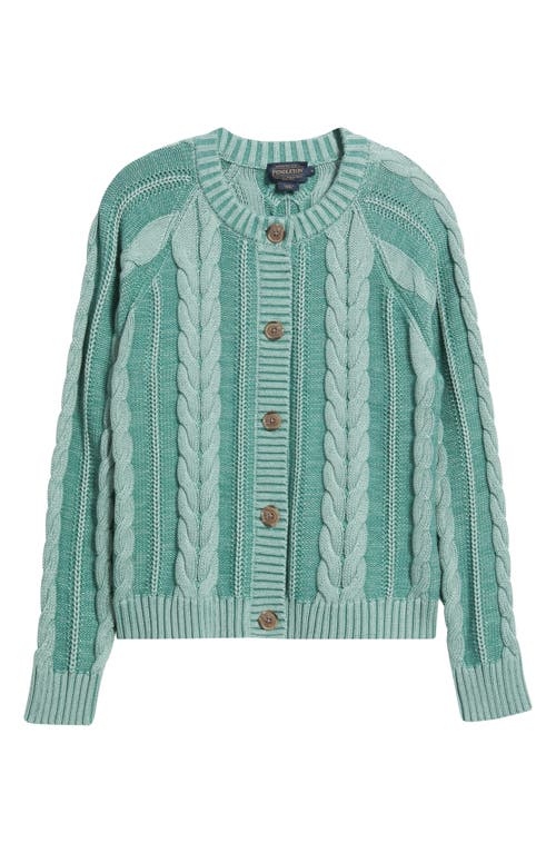 Pendleton Cable Cotton Cardigan In Blue