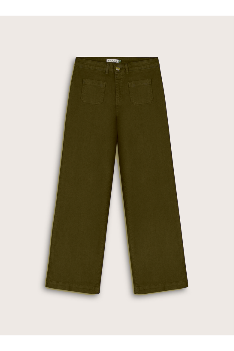 Robyn Denim Wide-Leg Stretch Jeans, Alternate, color, Dark Olive