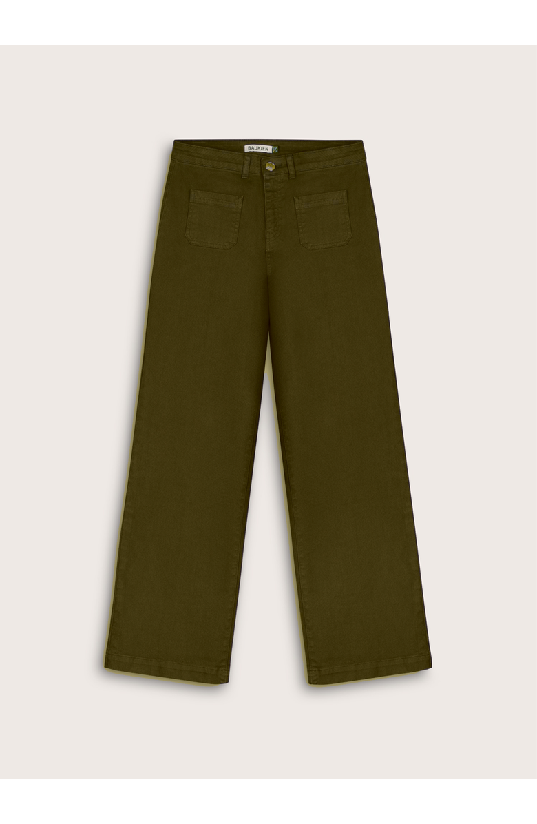Baukjen Robyn Denim Wide-Leg Stretch Jeans, Alternate, color, Dark Olive