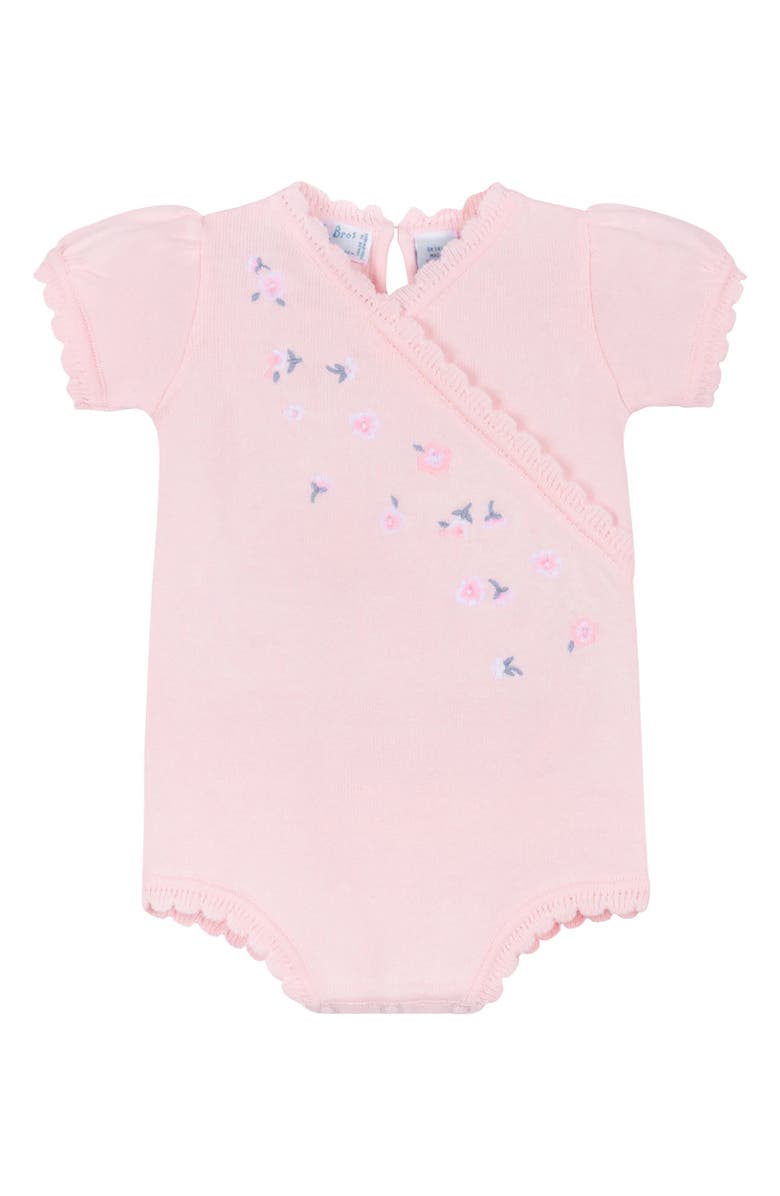 Feltman Brothers Blossoms Cotton Knit Bodysuit, Main, color, Pink