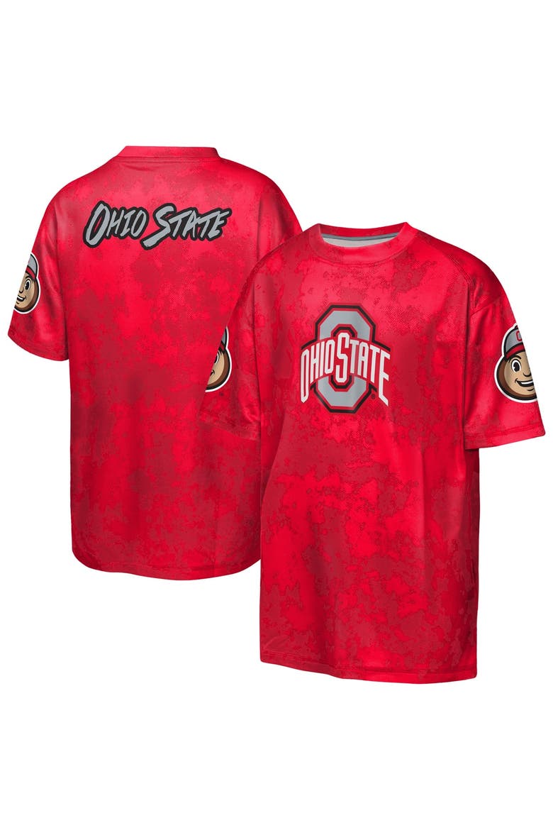 Youth Outerstuff  Scarlet Ohio State Buckeyes Off-Side Sublimated T-Shirt, Main, color, Scarlet