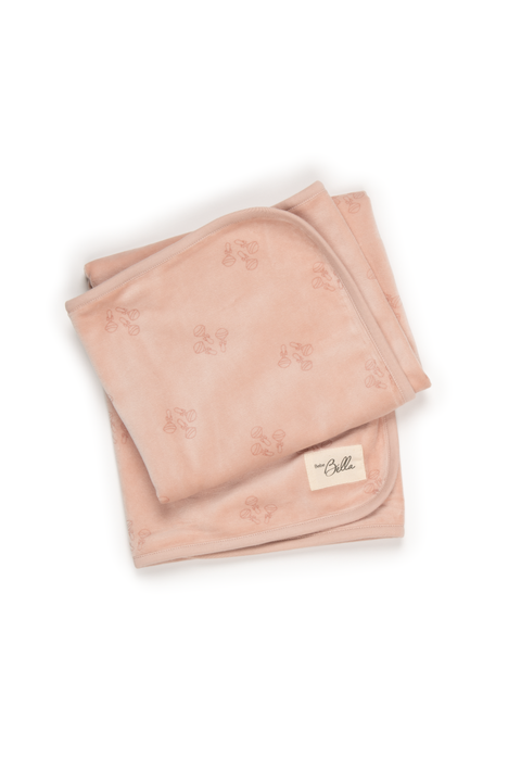 Girl Rattle Print Velour Blanket