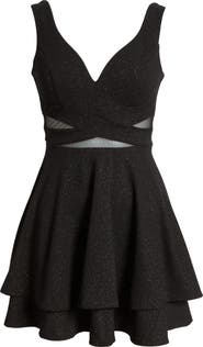 LNL Glitter Mesh Skater Dress