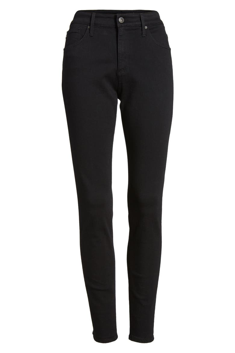 Farrah Mid Rise Ankle Skinny Jeans (Nordstrom Exclusive), Alternate, color, SUPER BLACK