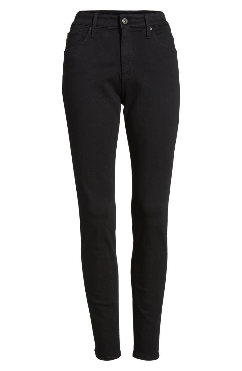 AG Farrah Mid Rise Ankle Skinny Jeans, Alternate, color, Super Black