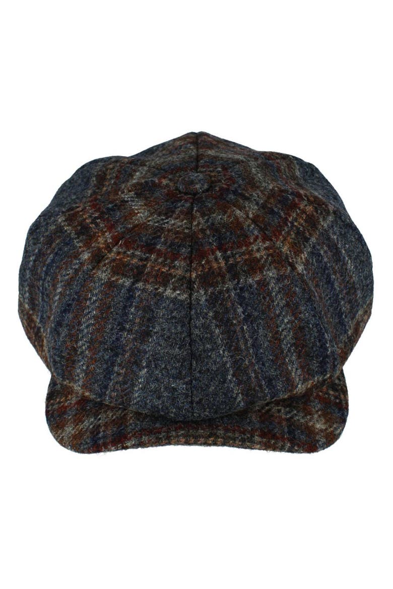 Men's Tweed Check Melange Classic Newsboy Cap, Main, color, Navy Melange