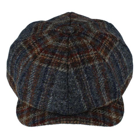 Men's Tweed Check Melange Classic Newsboy Cap