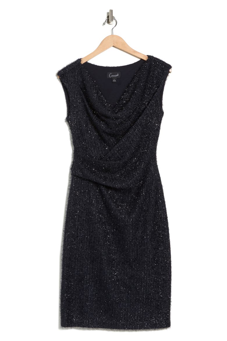 Textured Metallic Sheath Dress, Alternate, color, MIDNIGHT