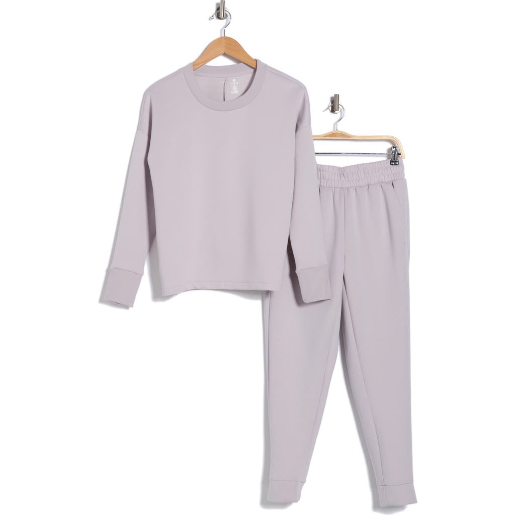 Apana Uptown Scuba Knit Pullover & Joggers Set In Raindrop