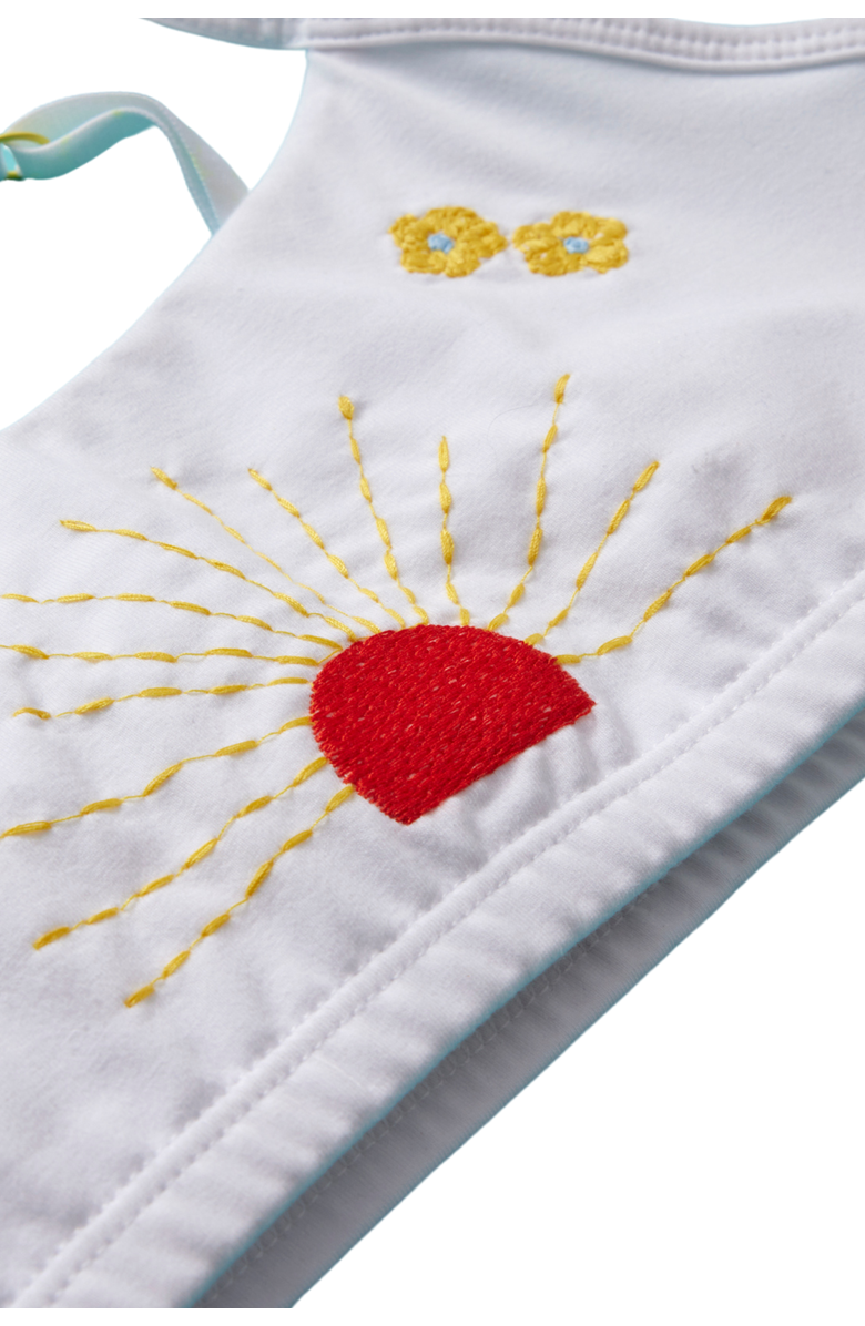 Yellowberry Sunshine Embroidered Cotton Bra, Alternate, color, White Marshmallow