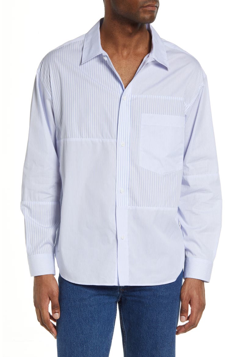 Men's Summer Mix Stripe Button-Up Shirt, Main, color, STRIPE MIX