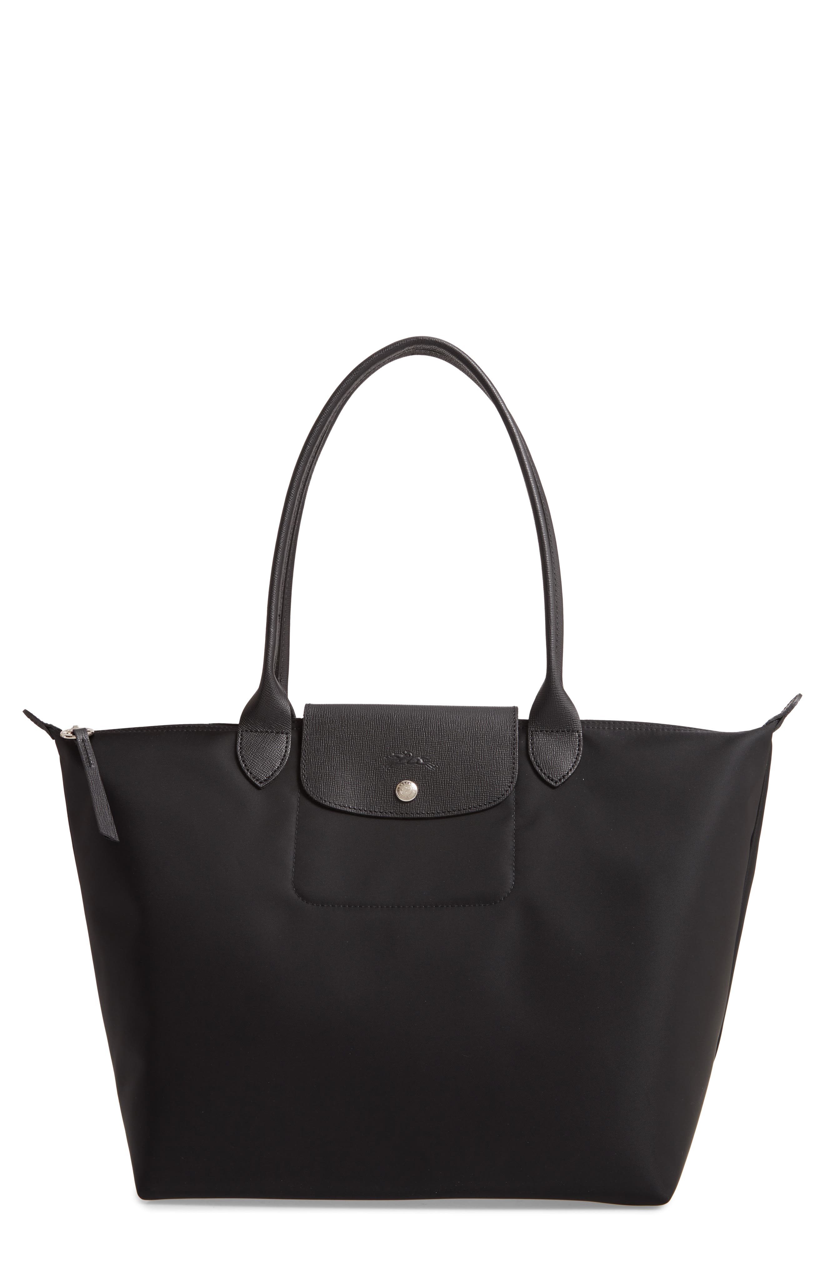 Large Le Pliage Nylon Tote, Main, color, BLACK