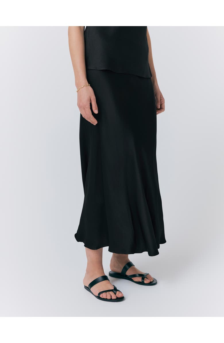 Ghost London Luna Satin Slip Skirt, Main, color, Black