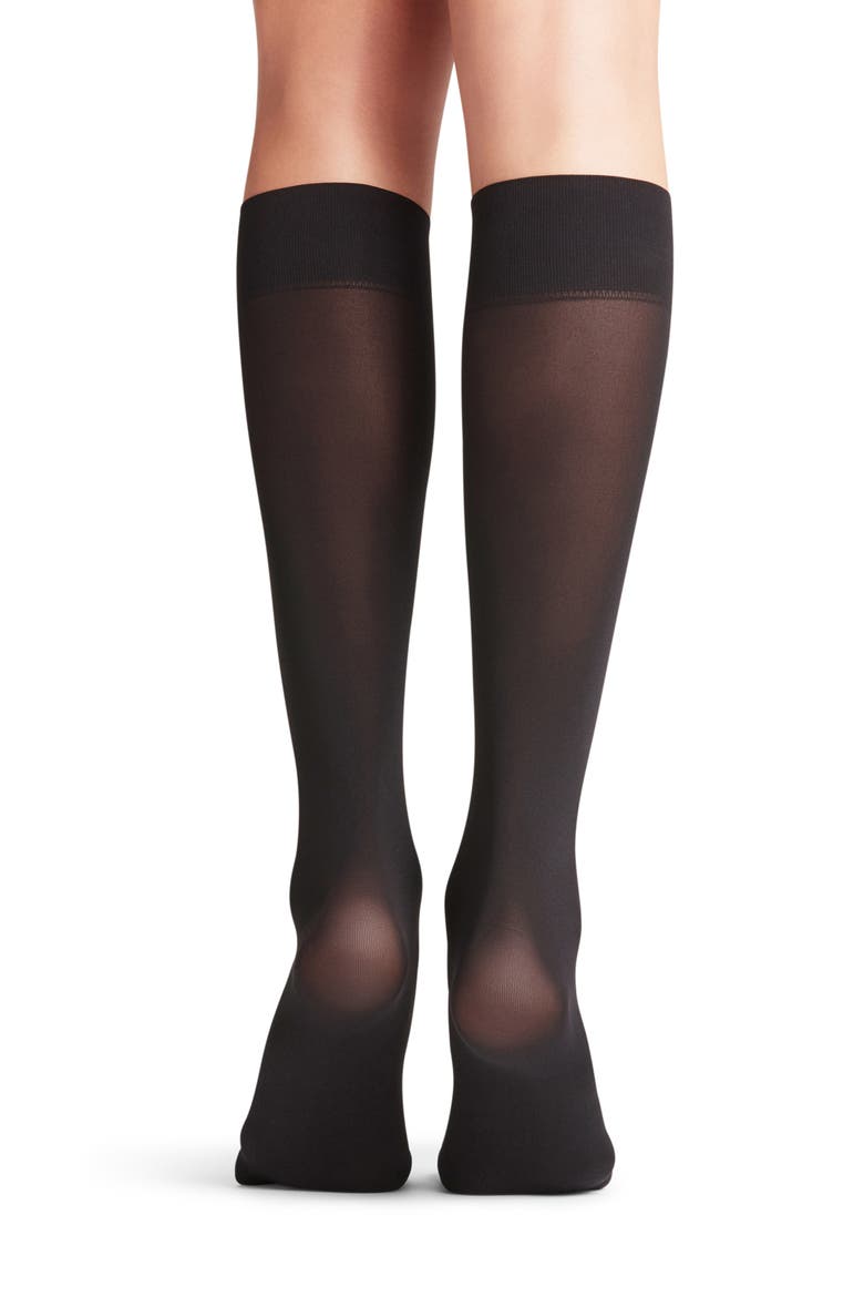 Pure Matte Knee High Socks, Alternate, color, BLACK