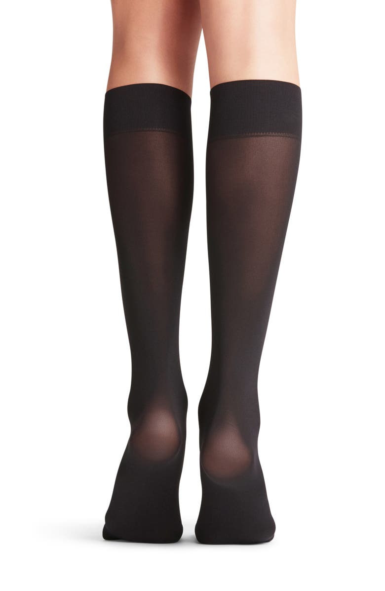 Falke Pure Matte Knee High Socks, Alternate, color, Black