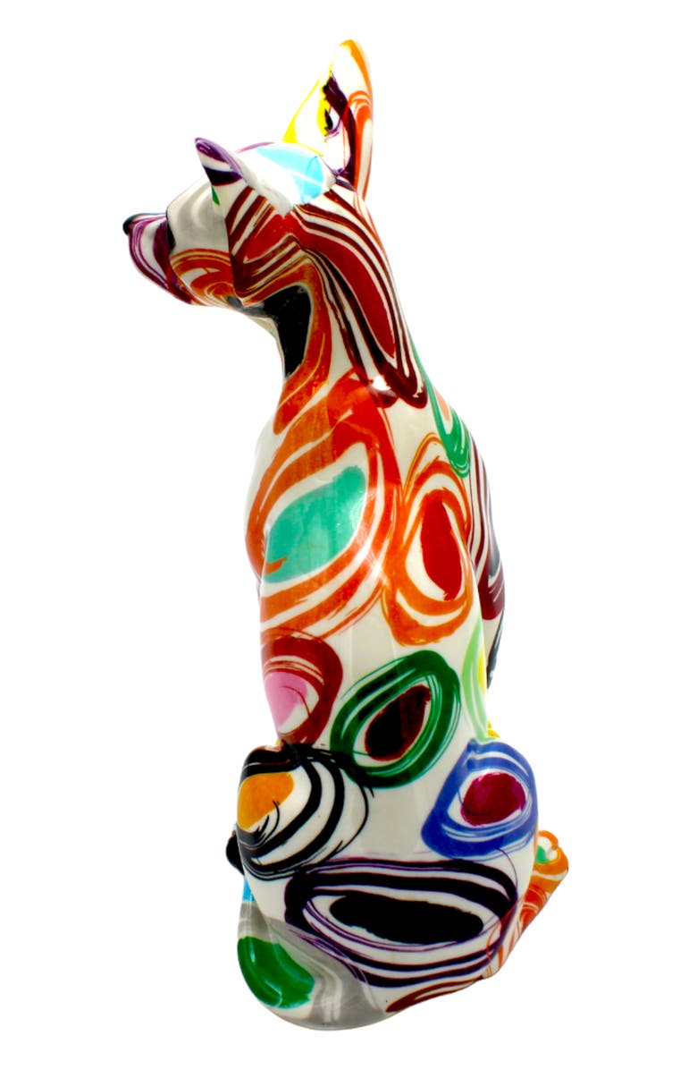 INTERIOR ILLUSIONS Swirly Circle Sitting Chihuahua Statue, Alternate, color, Multi-Color