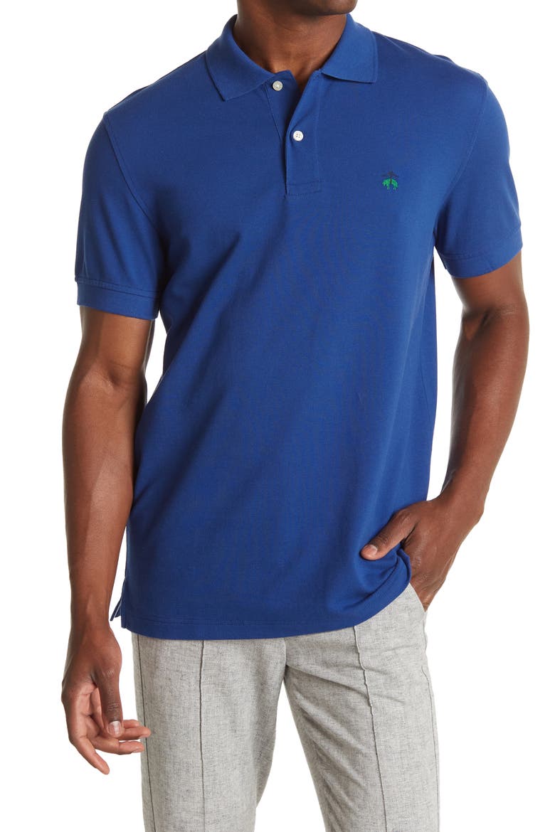 Pique Knit Polo, Main, color, NAVY
