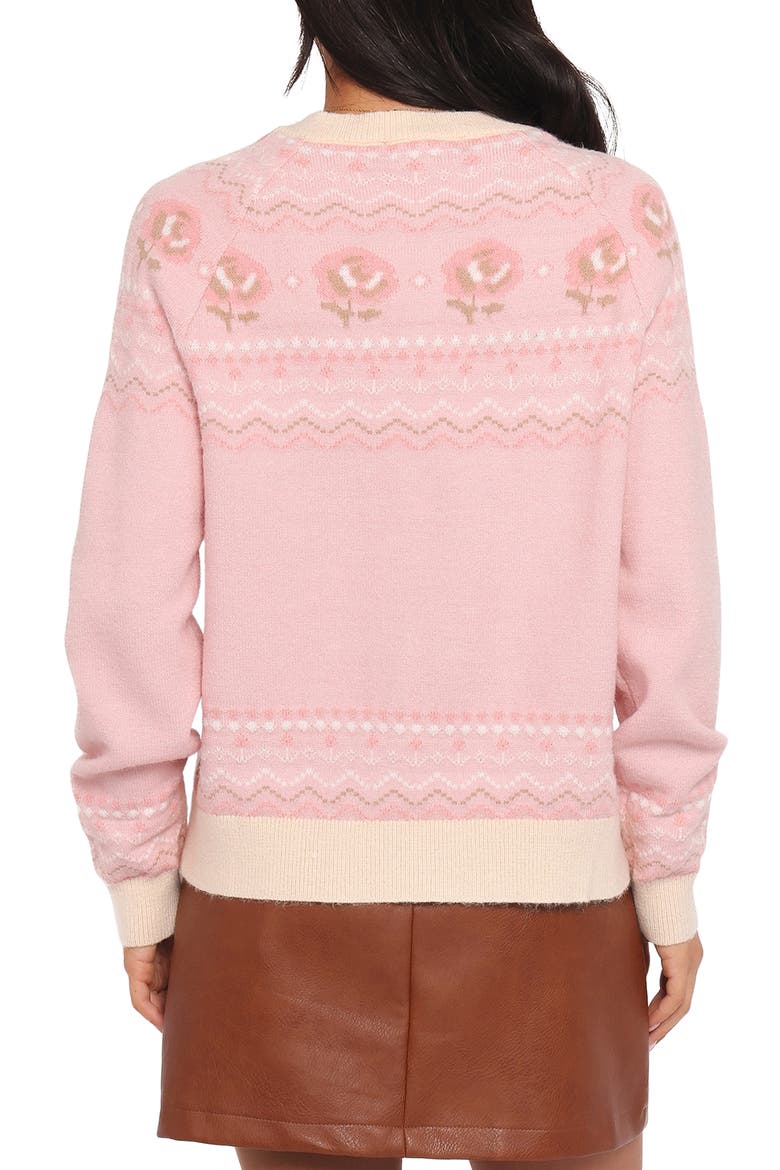 Poppi Fair Isle Cardigan, Alternate, color, PINK