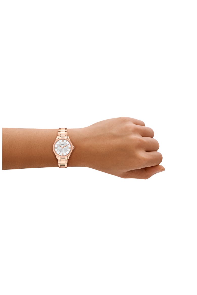 Gilmore Bracelet Watch, 28mm, Alternate, color, ROSE/ SILVER
