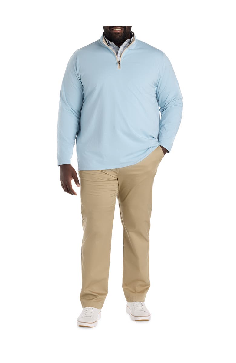 Oak Hill by DXL Big & Tall 1/4-Zip Performance Pullover Sweater, Alternate, color, Forget Me Knot