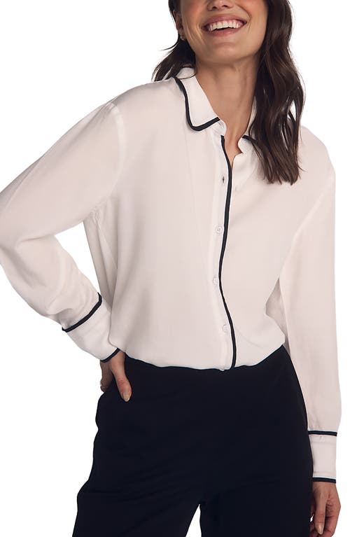 Bella Dahl Contrast Trim Button-up Shirt In White