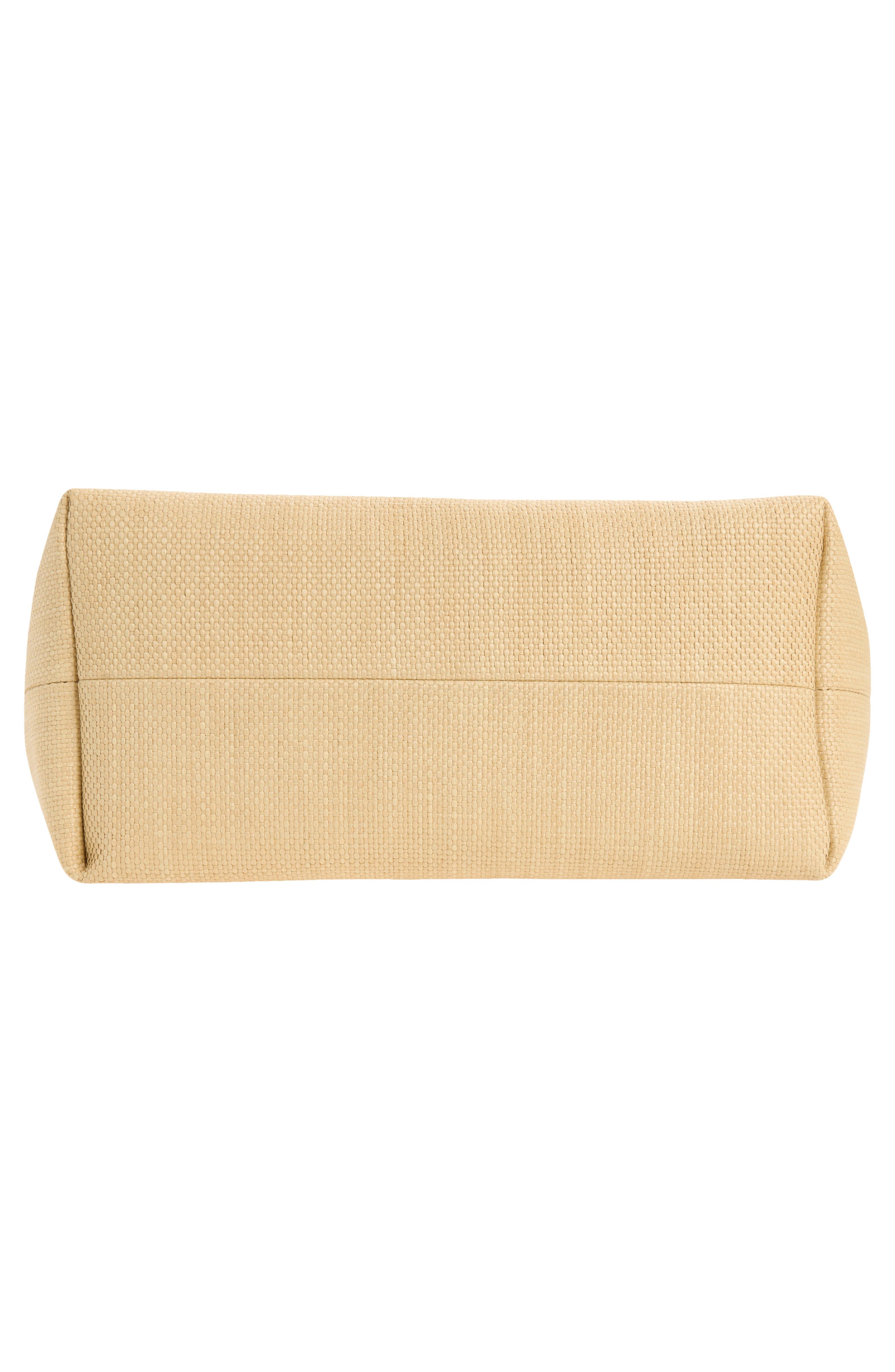Versace Large Rivière Woven Raffia Tote, Alternate, color, Natural White Rosewood Gold