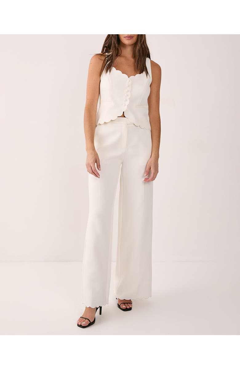 NASTY GAL Embroidered Tailored Wide Leg Pants, Alternate, color, White