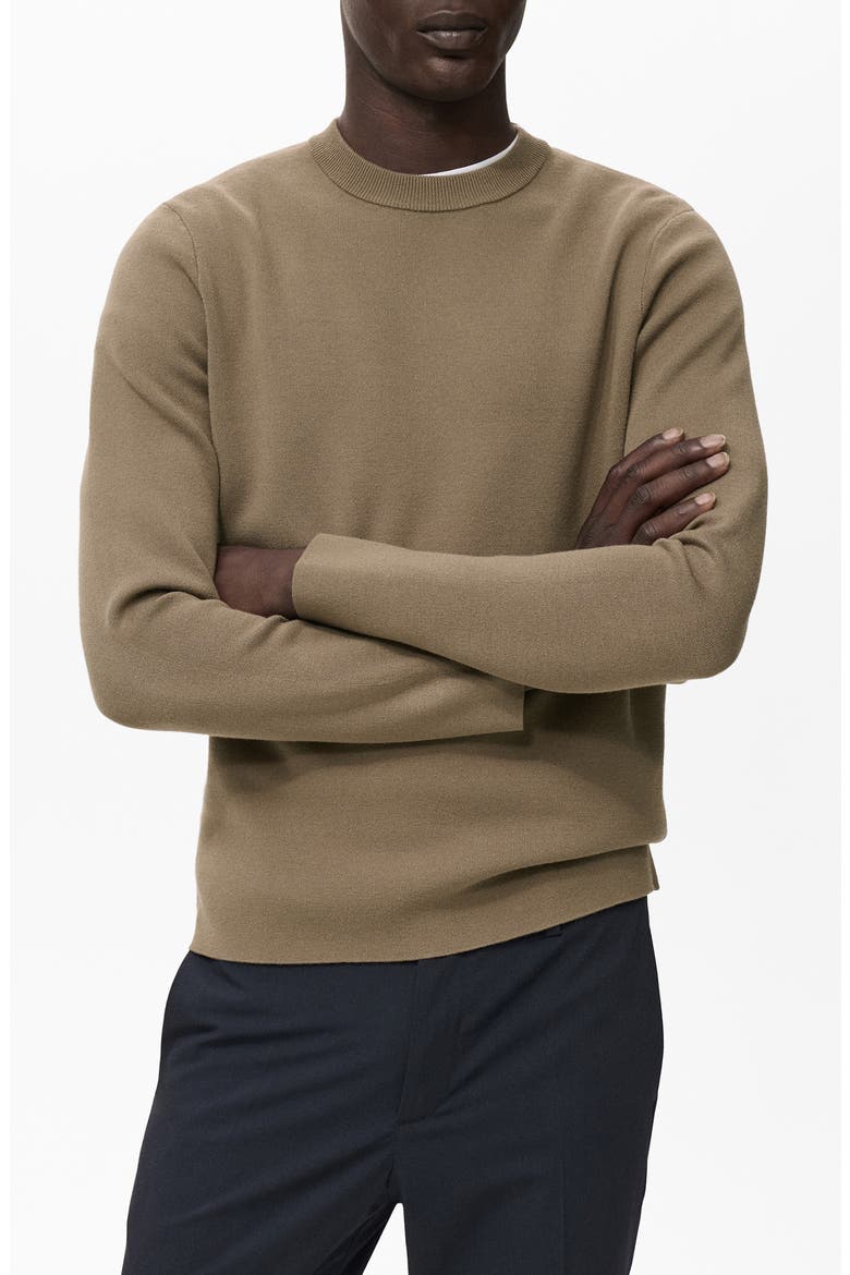 Regular Fit Crewneck Sweater, Main, color, MEDIUM BROWN