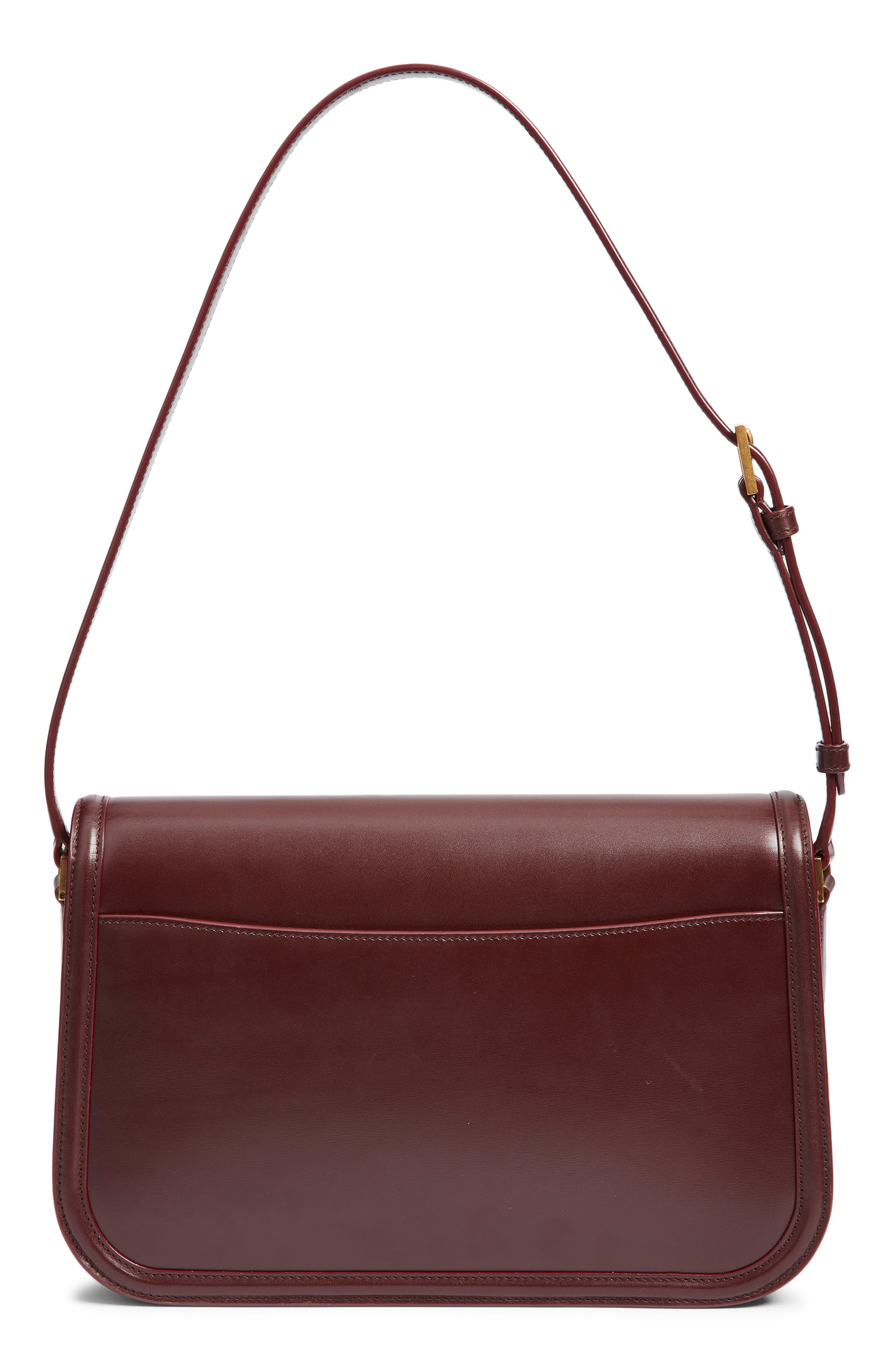 Saint Laurent Large Solferino Leather Shoulder Bag, Alternate, color, Rouge Cabernet