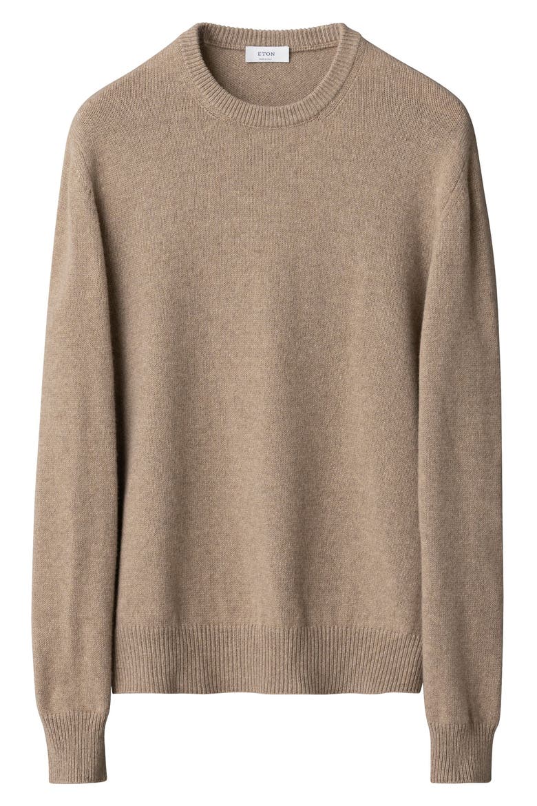 Crewneck Cashmere Sweater, Alternate, color, LIGHT BEIGE