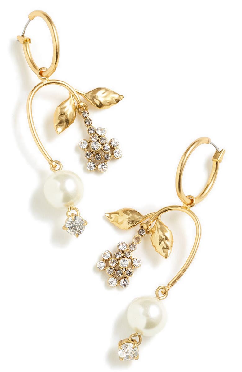 J.Crew Crystal Flower Earrings, Main, color, 